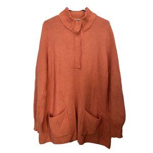 Soft Surroundings Sweater Highland Tunic Ribknit Apricot Orange Womens Sz XL